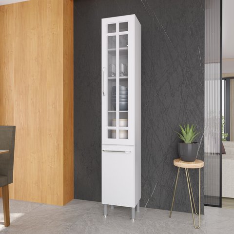 Paneleiro Simples Modulado com Vidro Fidelitá Viena 35cm 2 Portas