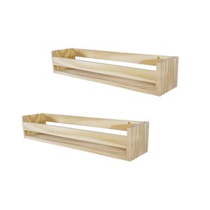 Kit 2 Prateleiras Livros Cubomob NATURAL