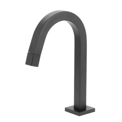 Torneira Para Banheiro Tube Quadrada Baixa Preto Fosco Stoc