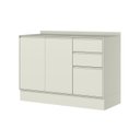 Ver imagem 3 de Balcão Pia com Tampo 120cm 3 Portas 2 Gavetas 100% MDF Fineze Bege/Areia HP