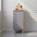 Ver imagem 1 de Balcão 1 Porta 40 cm Brilhante Celeste Bege/Cinamomo/Platina