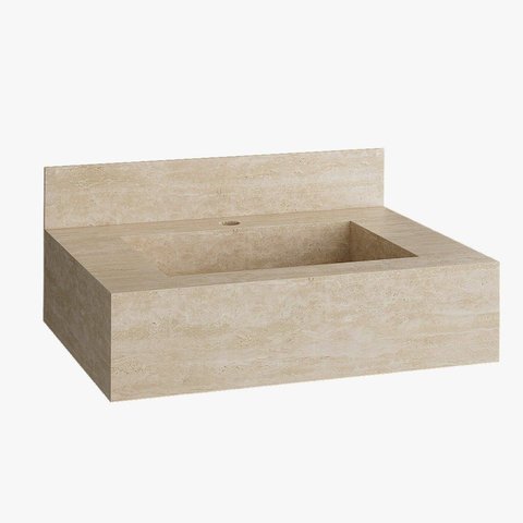 Bancada em Porcelanato para Banheiro Completa Alto Padrão 60cm X 15cm com Cuba Esculpida Helena