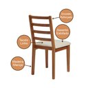 Ver imagem 4 de Kit 2 Cadeiras de Jantar em Madeira Maciça Aline Estofado Linho Creme - Mel