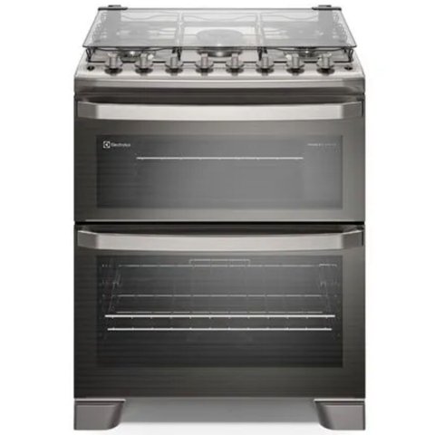 Fogão Electrolux Fe5dc 5 Bocas Duplo Forno Perfectcook360 Cinza Fogão Electrolux Fe5dc 5q Duplo Forn