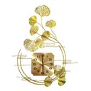 Ver imagem 1 de Relógio de Parede Folhas 3d Design Vertical Metal 80cm:dourado/dourado
