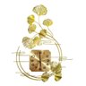 Relógio de Parede Folhas 3d Design Vertical Metal 80cm:dourado/dourado - 1