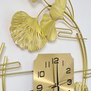Ver imagem 4 de Relógio de Parede Folhas 3d Design Vertical Metal 80cm:dourado/dourado