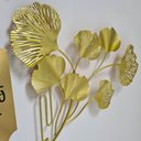 Ver imagem 2 de Relógio de Parede Folhas 3d Design Vertical Metal 80cm:dourado/dourado