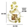 Relógio de Parede Folhas 3d Design Vertical Metal 80cm:dourado/dourado - 8