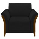 Ver imagem 6 de Poltrona Decorativa Sala de Estar 102cm Pés Madeira Roya M22 Veludo Preto - Mpozenato