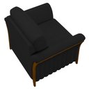Ver imagem 7 de Poltrona Decorativa Sala de Estar 102cm Pés Madeira Roya M22 Veludo Preto - Mpozenato