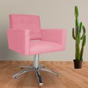 Ver imagem 2 de Poltrona Decorativa Camila Pés Metal Giratório Suede Rosa - DS Estofados