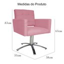 Ver imagem 5 de Poltrona Decorativa Camila Pés Metal Giratório Suede Rosa - DS Estofados
