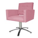 Ver imagem 3 de Poltrona Decorativa Camila Pés Metal Giratório Suede Rosa - DS Estofados