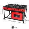 Fogão Industrial Venâncio a Gás Bravo 6 Bocas com Forno Vermelho Br6bfvm - 3