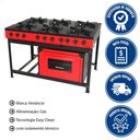 Ver imagem 2 de Fogão Industrial Venâncio a Gás Bravo 6 Bocas com Forno Vermelho Br6bfvm