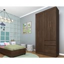 Ver imagem 1 de Guarda Roupa Solteiro Oregon C/ 4 Portas e 2 Gavetas Cacau - Tcil Móveis