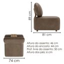 Ver imagem 3 de Poltrona Modular e Puff Block Pes Madeira Courino Tcs 729 Moll