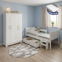 Ver imagem 3 de Kit Quarto Infantil Cama Luna Plus + Colchão + Guarda-Roupa Paris 4 Portas 2 Gavetas Branco