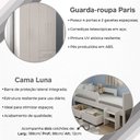 Ver imagem 5 de Kit Quarto Infantil Cama Luna Plus + Colchão + Guarda-Roupa Paris 4 Portas 2 Gavetas Branco