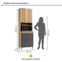 Ver imagem 3 de Paneleiro de Cozinha com 4 Portas e Nicho Cristal Cinza/Cinamomo/Grafite
