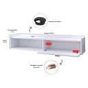 Ver imagem 2 de Rack Suspenso Home Decor 1.20 Sala Quarto 1 Porta Nicho - Rpm Móveis:branco