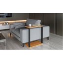 Ver imagem 1 de Mesa Lateral Industrial 100% MDF 60x32cm Marrom/Freijó/Preto Fosco