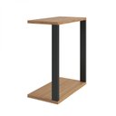 Ver imagem 2 de Mesa Lateral Industrial 100% MDF 60x32cm Marrom/Freijó/Preto Fosco