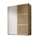 Ver imagem 2 de Guarda-Roupas Nilo 183,3cm 2 Portas de Correr Ripada e MDF Olmo/Branco
