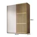 Ver imagem 4 de Guarda-Roupas Nilo 183,3cm 2 Portas de Correr Ripada e MDF Olmo/Branco