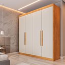 Ver imagem 1 de Guarda Roupa 4 Portas Aurora Peroba Off White - Móveis Europa