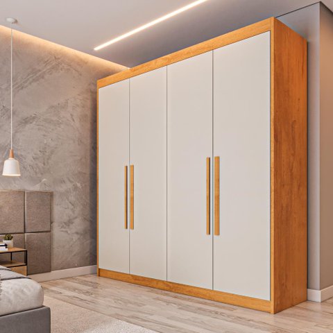Guarda Roupa Solteiro 4 Portas Aurora - Móveis Europa
