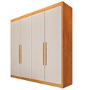 Ver imagem 2 de Guarda Roupa 4 Portas Aurora Peroba Off White - Móveis Europa