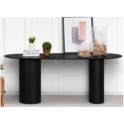 Aparador Orgânico 180cm em Madeira Tauari com Base Oval Scarlet Oona Design Preto