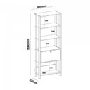 Ver imagem 4 de Kit 2 Estantes Multiuso Alta 4 Prateleiras 1 Porta 166CMX126CM Match Artely Marrom