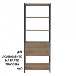 Kit 2 Estantes Multiuso Alta 4 Prateleiras 1 Porta 166cmx126cm Match Artely - 8