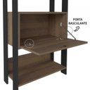 Ver imagem 7 de Kit 3 Estantes Multiuso Alta 4 Prateleiras 1 Porta 166cmx189cm Match Artely