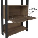 Ver imagem 7 de Kit 3 Estantes Multiuso Alta 4 Prateleiras 1 Porta 166CMX189CM Match Artely Marrom