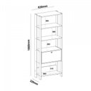 Ver imagem 6 de Kit 3 Estantes Multiuso Alta 4 Prateleiras 1 Porta 166CMX189CM Match Artely Branco