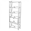 Ver imagem 7 de Kit 3 Estantes Multiuso Alta 4 Prateleiras 1 Porta 166cmx189cm Match Artely