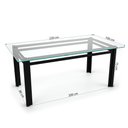 Ver imagem 2 de Sala Jantar Retangular 8 Lugares Alumínio Preto Tela Marrom