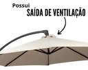 Ver imagem 7 de Ombrelone Guarda Sol Articulado Importway 3 Metros Branco Giratorio com Acionamento Manivela e Acaba