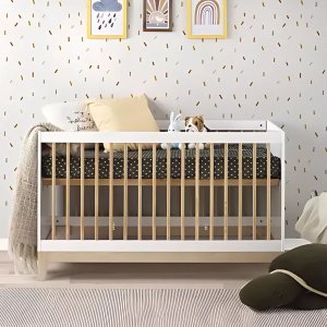 Berço 2 em 1 Linha Alecrim Branco Mdf Resistente com Colchão