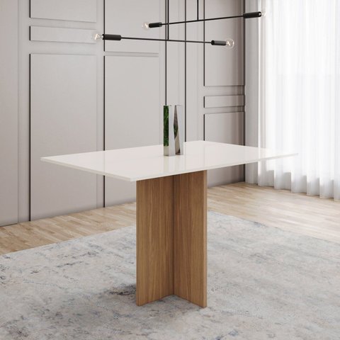 Mesa Kira 120cm Bege/Nature/Off White