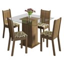 Ver imagem 2 de Conjunto Sala de Jantar Madesa Magda Mesa Tampo de Vidro com 4 Cadeiras - Rustic/bege Marrom