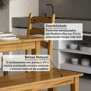 Ver imagem 4 de Conjunto Mesa 160cm 2 Cadeiras e 1 Banco Área Gourmet Madeira Maciça Ventimiglia Yescasa Marrom/Nogueira