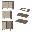 Ver imagem 5 de Cozinha Completa de Canto 9 Peças Connect Duna/cristal - Móveis Henn