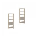 Ver imagem 6 de Kit 2 Estantes Multiuso Alta 4 Prateleiras 1 Porta 166CMX126CM Match Artely Branco
