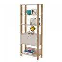 Ver imagem 7 de Kit 2 Estantes Multiuso Alta 4 Prateleiras 1 Porta 166CMX126CM Match Artely Branco