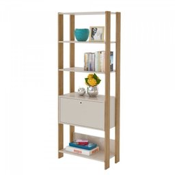 Kit 2 Estantes Multiuso Alta 4 Prateleiras 1 Porta 166cmx126cm Match Artely - 7